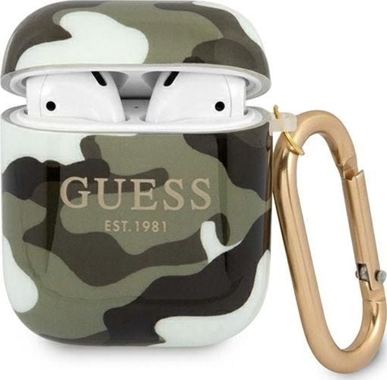 Изображение Guess Etui ochronne GUA2UCAMA Camo Collection do AirPods 1/2 zielone