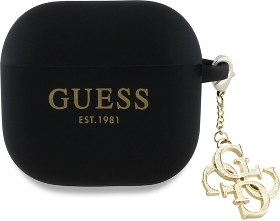 Изображение Guess GUA4LECG4K AirPods 4 cover czarny/black Silicone 4G Charm