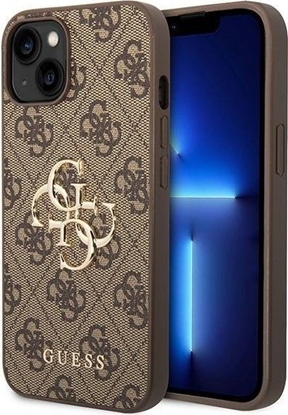 Attēls no Guess GUHCP15S4GMGBR iPhone 15 6.1" brzowy/brown hardcase 4G Big Metal Logo