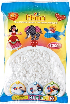Picture of Hama Beads Hama Beads 201-01, White, Tube bead, 3000 pc(s)