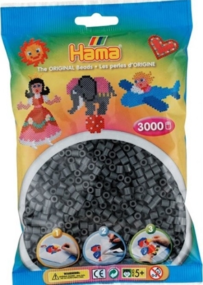 Picture of Hama Beads Hama Beads 201-71, Grey, Tube bead, 3000 pc(s)