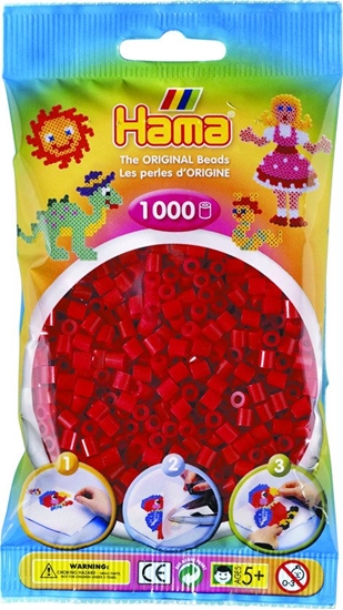 Picture of Hama midi perler 1000stk mørke rød