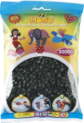 Picture of Hama midi perler 3000stk mørkegrøn