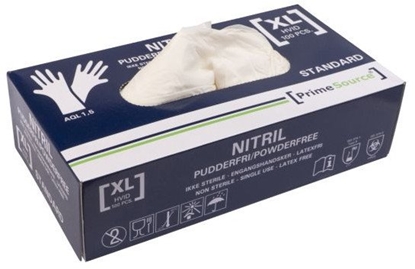 Изображение Handske Engangs Prime Source STANDARD str XL uden Pudder Nitril AQL 1.5 Hvid,100 stk/pk