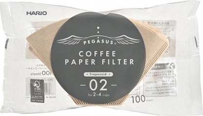 Attēls no Hario Hario - Filtry papierowe brzowe PEGASUS 02 - 100 Sztuk