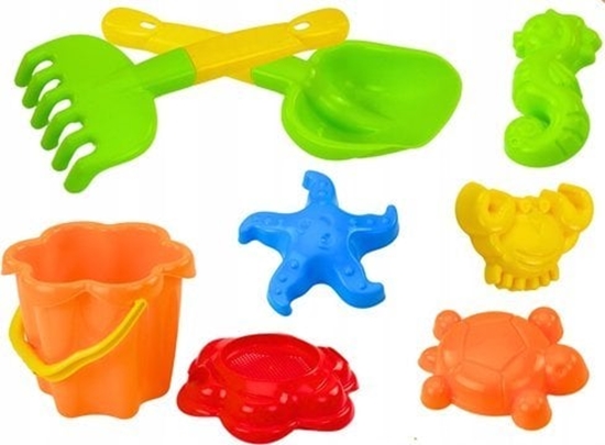 Picture of Hemar Zestaw Do Piasku Wiaderko Sitko Foremki 8 El Kolorowy