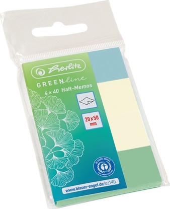 Picture of Herlitz Herlitz PostIt s  20x50mm 4x40Bl. GREENline farblich sortier