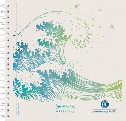 Picture of Herlitz Herlitz Spiralblock 14,8x14,8 100Bl.punktiert GREENline Well