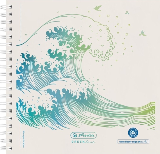 Picture of Herlitz Herlitz Spiralblock 14,8x14,8 100Bl.punktiert GREENline Well