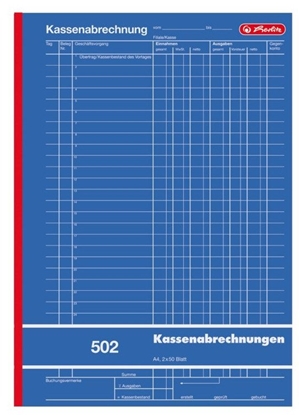 Picture of Herlitz Kassenabrechnung A4 502 2x 50 Blatt