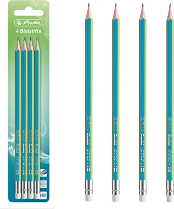Picture of Herlitz Oówek HB z gumk drewniany GreenLine 4szt HERLITZ