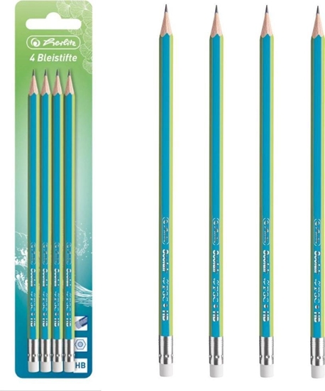 Picture of Herlitz Oówek HB z gumk drewniany GreenLine 4szt HERLITZ