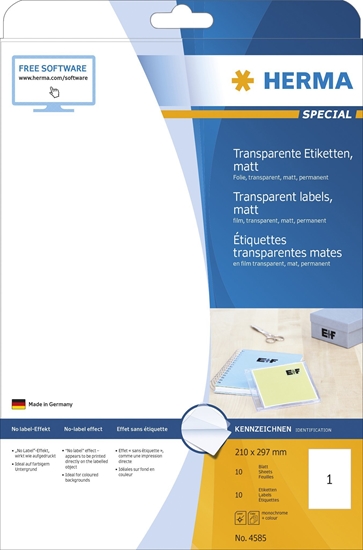 Picture of Herma HERMA Etik. transparent A4 matt 210 x 297 mm wfest 10 St.