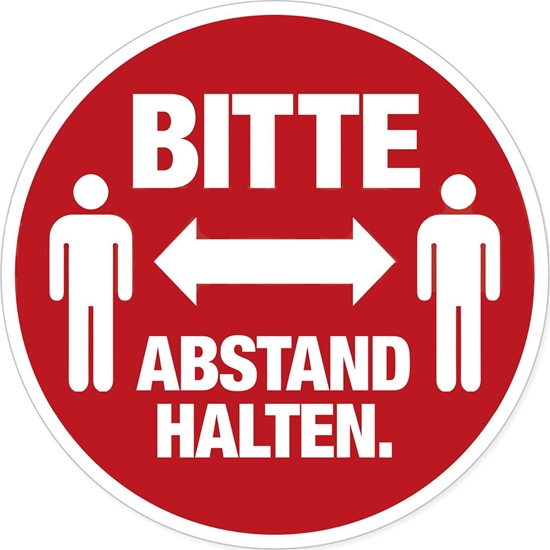 Picture of Herma HERMA Hinweisetiketten Abstand rot/weiß Text/Pict. 5St.