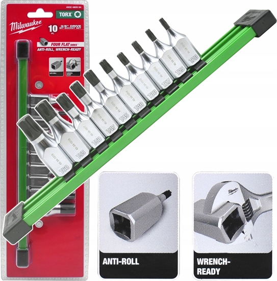 Изображение Hikoki MILWAUKEE SET OF SHANK SOCKETS 10 pcs. 3/8 TORX