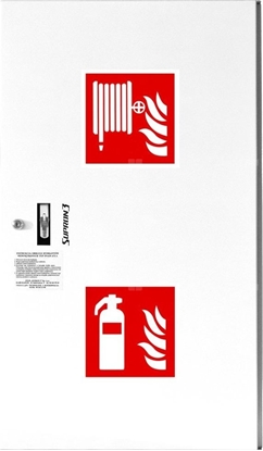 Attēls no Hydrant DN52 zawieszany z koszem, 850x500x200,  z miejscem na ganic, w 2x20m, zamek patent, RAL 9003