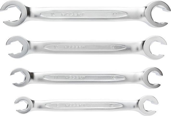 Изображение Högert Technik Zestaw kluczy oczkowych póotwartych, odgite, 4 szt., 8-17 mm HT1W730