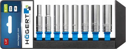 Attēls no Högert Technik Zestaw nasadek dugich 1/4, 8 szt. HT1A886