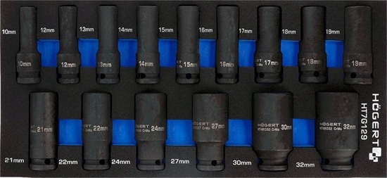 Picture of Högert Technik Zestaw nasadek udarowych 15 szt., wkad EVA HT7G129