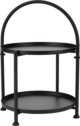 Attēls no Home Styling Collection Loftowy stolik kawowy okrgy z uchwytem, metalowy, 34 x 45,5 cm