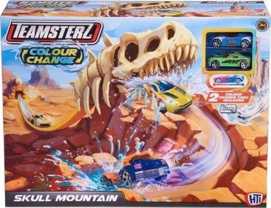 Изображение HTI Tor samochodowy Szkielet dinozaura Colour Change Skull Mountain + 2 autka wycigowe TEAMSTERZ 1417431 p4
