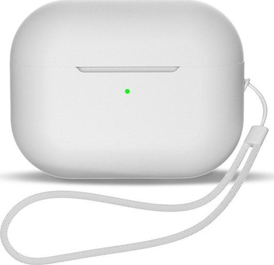 Picture of Hurtel Silikonowe etui do suchawek AirPods 1 / 2 + pasek smycz na nadgarstek biae Silikonowe etui do suchawek AirPods 1 / 2 + pasek smycz na nadgarstek biae