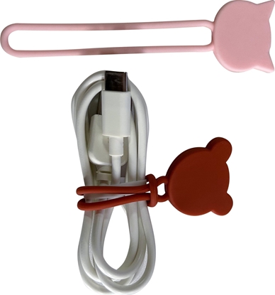 Attēls no Hurtel Silikonowy zwijacz organizer kabla przewodu brzowy Silikonowy zwijacz organizer kabla przewodu brzowy