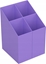 Attēls no ICO Przybornik na biurko ICO kwadratowy, plastikowy, 4 komory, fioletowy