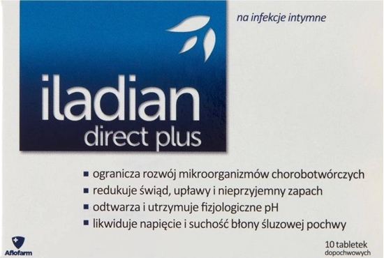Picture of Iladian Direct Plus tabletki dopochwowe agodzce objawy infekcji intymnych 10 tabletek