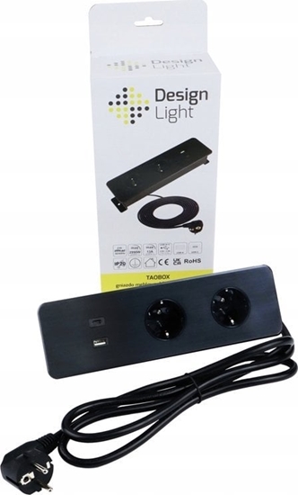 Picture of Ilgiklis montuojamas balde TAOBOX 2x Schuko lizdai 1x USB, 1x USB-C 1.5m juodas Design Light