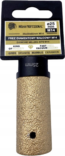 Picture of INDIAN PROFESSIONAL FREZ DIAMENTOWY WALCOWY M14  25mm /INDIAN PROFESSIONAL