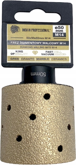 Изображение INDIAN PROFESSIONAL FREZ DIAMENTOWY WALCOWY M14  50mm /INDIAN PROFESSIONAL