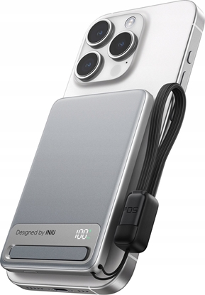 Picture of INIU Powerbank MagPro Slim - magnetyczny powerbank bezprzewodowy 5000mAh srebrny - Gwarancja bezpieczestwa. Proste raty. Bezpatna wysyka od 170 z.