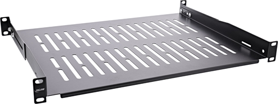 Picture of InLine InLine® 19" shelf, 350mm, 50kg, 1U, RAL 9005 black