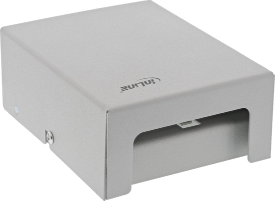 Picture of InLine InLine® Desktop Consolidation Point Box 4x Keystone RJ45, metal, light grey RAL7035