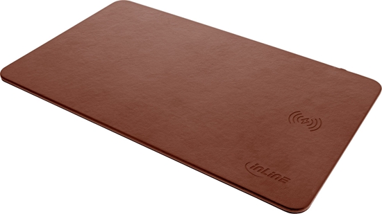 Picture of InLine InLine® Mouse pad, wireless charging, 370x225x7mm, brown