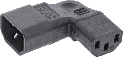 Изображение InLine InLine® Power supply adapter IEC 60320 C14 / C13, left/right angled, 3-pin. cold device units