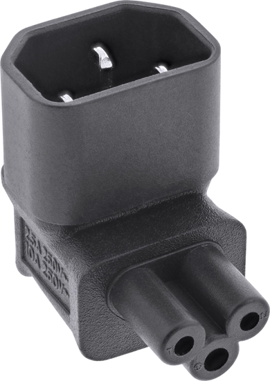 Изображение InLine InLine® Power supply adapter IEC 60320 C14 / C5, up/down angled, 3-pin cold device cable / notebook