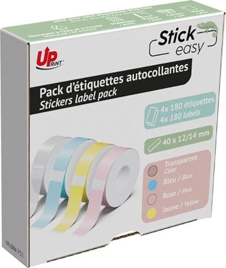 Изображение Inne UPrint etykiety 14mmx40mm, 180 etykiety, UP21 4x180 PASTEL