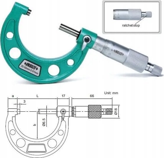 Picture of Insize MIKROMETR 25- 50 STANDARD /CERT. (Z)