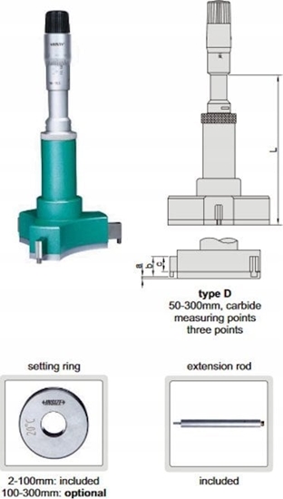 Picture of Insize SREDNICOWKA 3-PKT. ANALOG. 125-150