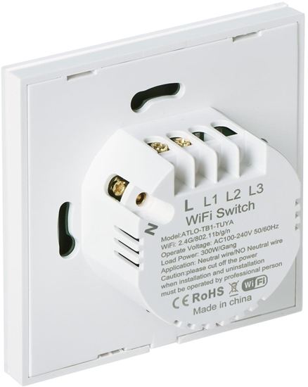 Picture of INTELIGENTNY DOTYKOWY PRZECZNIK WIATA ATLO-TB1-TUYA Wi-Fi, Tuya Smart