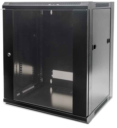 Изображение Intellinet Network Cabinet, Wall Mount (Standard), 6U, Usable Depth 260mm/Width 510mm, Black, Flatpack, Max 60kg, Metal & Glass Door, Back Panel, Removeable Sides, Suitable also for use on desk or floor, 19",Parts for wall install (eg screws/rawl plugs) n