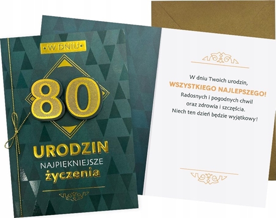 Picture of Yeku Karnet B6 Urodziny 80 mskie