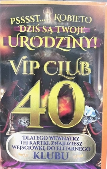 Picture of Yeku Karnet Urodziny 40 damskie