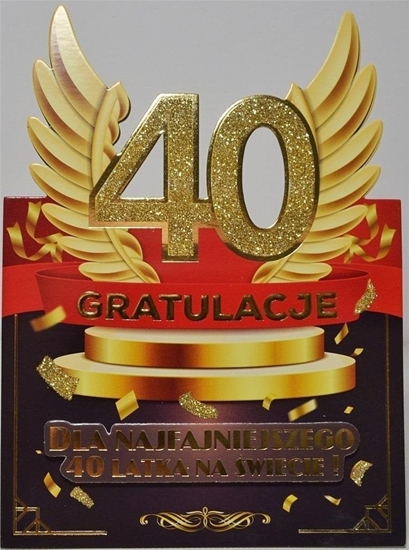 Picture of Yeku Karnet Urodziny 40 mskie