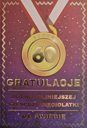 Picture of Yeku Karnet Urodziny 60 medal damskie