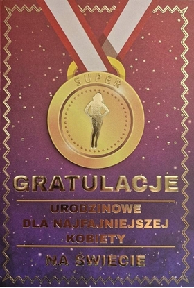 Picture of Yeku Karnet Urodziny medal damskie