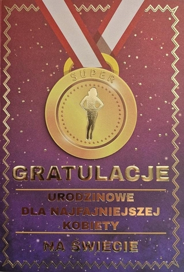 Picture of Yeku Karnet Urodziny medal damskie