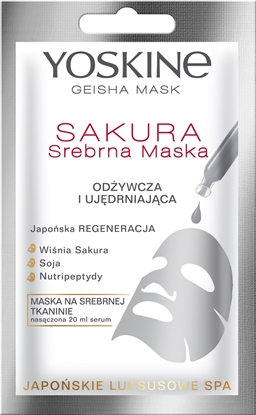 Picture of Yoskine Maseczka do twarzy Geisha Mask Sakura Srebrna Maska odywczo-ujdrniajca 20ml